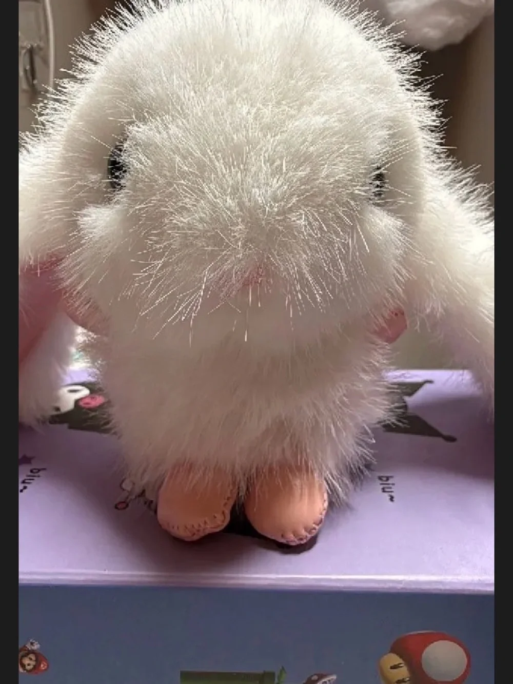 Plush Pink Bunny Keychain Accessory three colors to choose from